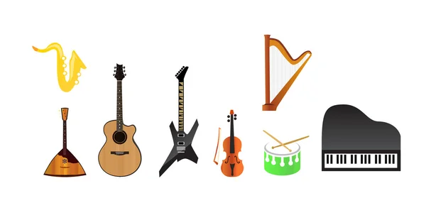 Conjunto de instrumentos musicais —  Vetores de Stock