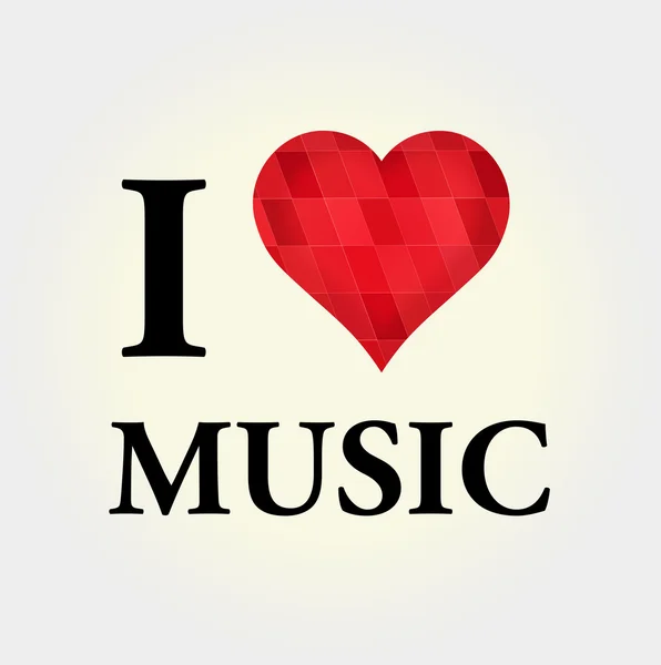 I Love Music — Stock Vector