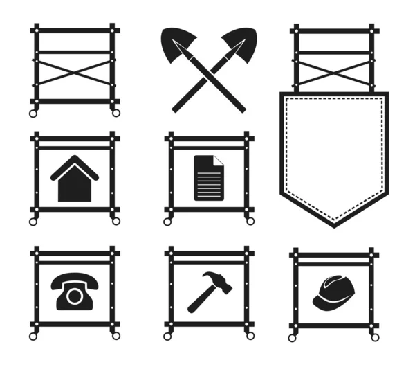 Set of Scaffolding Icons for web site, EPS10 — Stock Vector