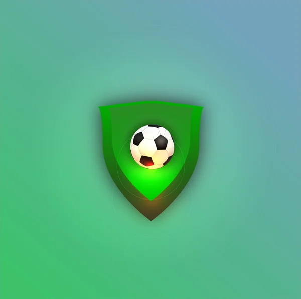 М'яч на зеленому щиті, Прапор з фоном — стоковий вектор