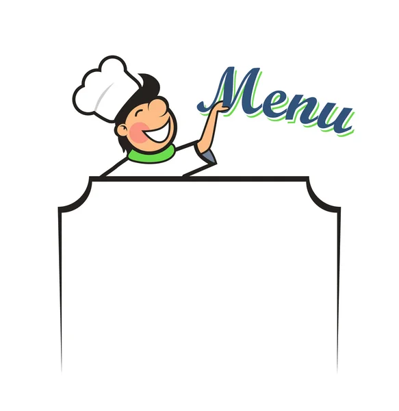 Chef with Menu Area — Stock Vector
