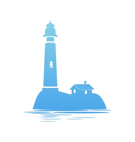 Blaue Ikone des Leuchtturms — Stockvektor