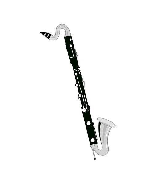 Clarinete baixo no fundo branco — Vetor de Stock