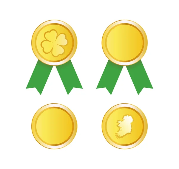 Golden Medal to St. Patrick Day — Stock Vector