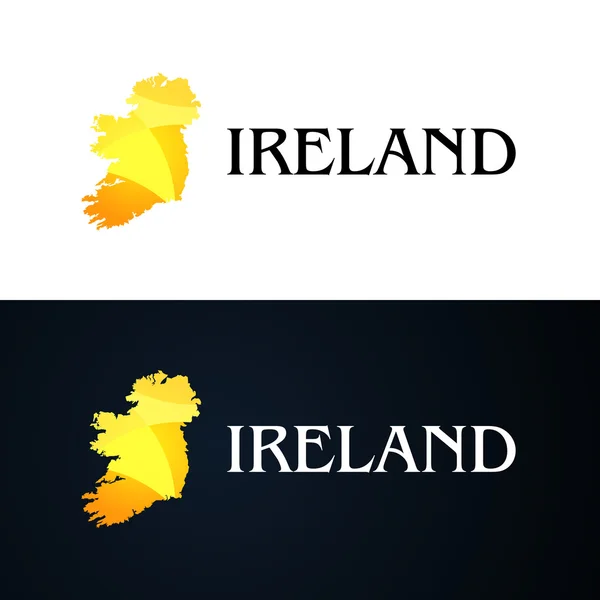 Golden Logo with Ireland Contour — Stock Vector