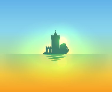 Akşam deniz manzara