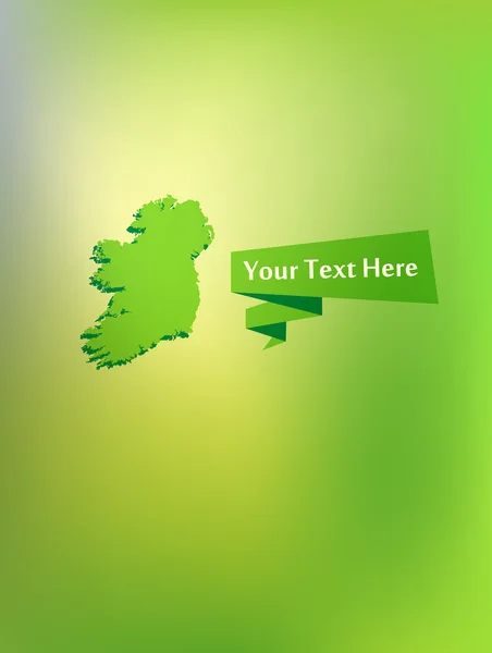 Kártya kontúr Írország és képaláírás — Stock Vector