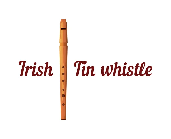 Wooden Tin Whistle — Stock Vector