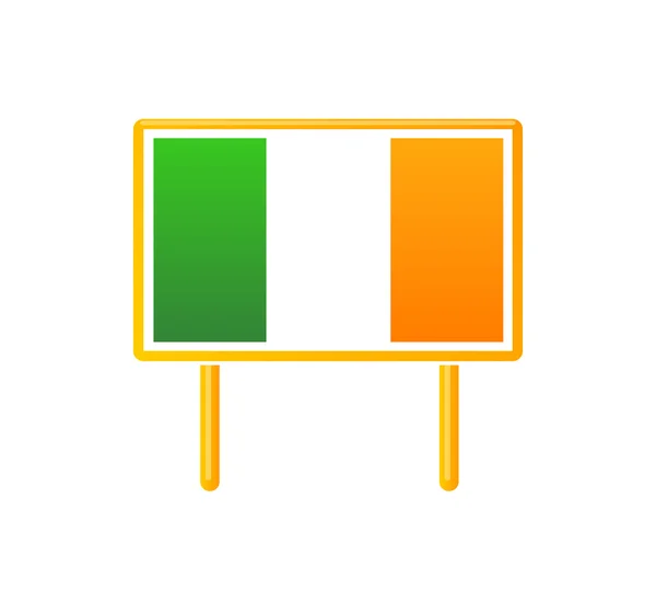 Bandiera Irlandese su Billboart — Vettoriale Stock