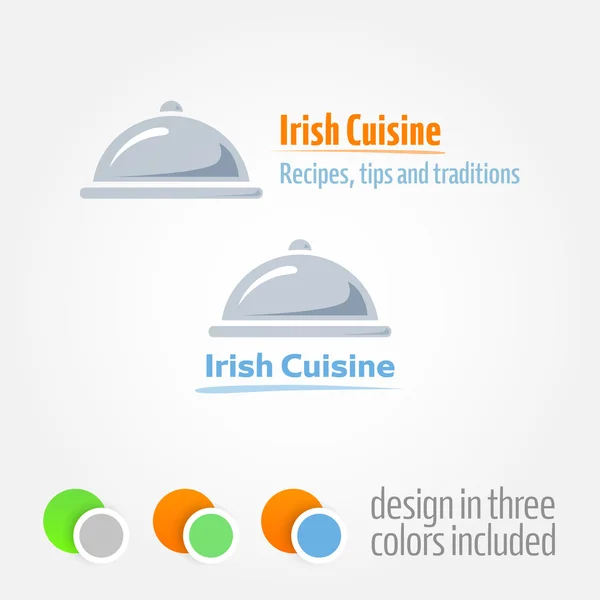 Logo con Cloche Platter — Vector de stock