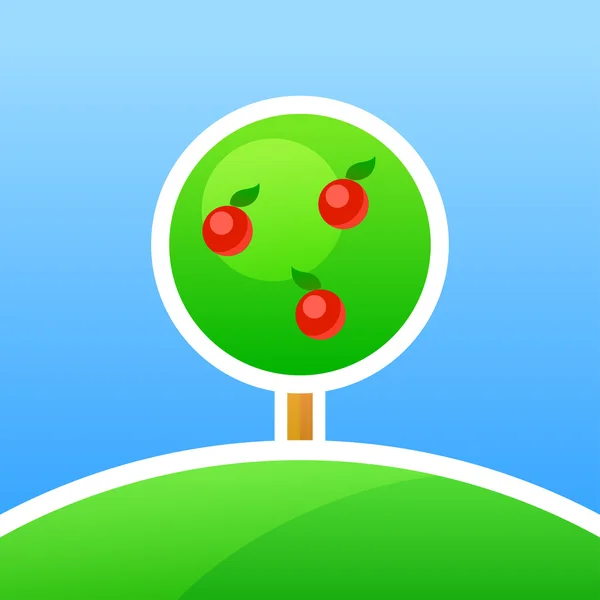 Tuin met appels — Stockvector