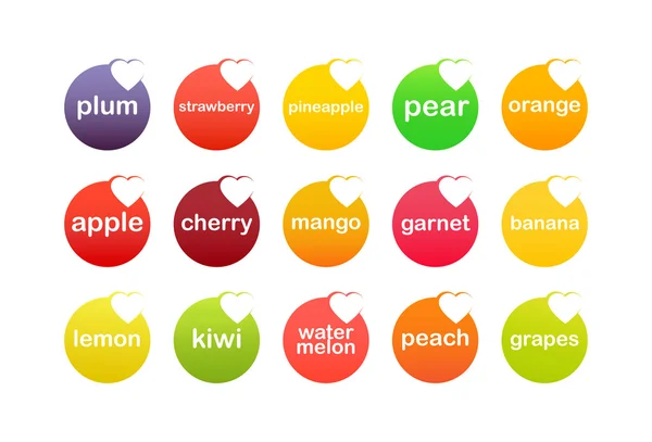 Set of Fruit Icons — Stock Vector