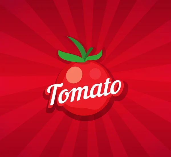 Tomat på röd bakgrund — Stock vektor