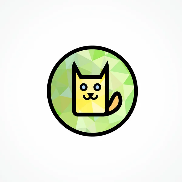 Icono redondo con gato lindo — Archivo Imágenes Vectoriales