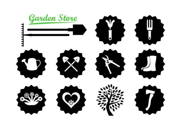 Conjunto de iconos para jardín Sitio web — Vector de stock