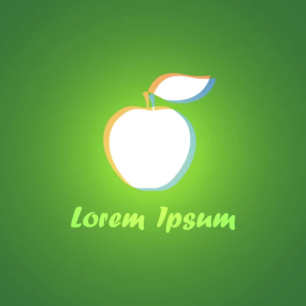 Logo con manzana blanca — Archivo Imágenes Vectoriales