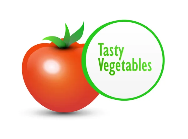 Tasty Tomato and Label — Stock Vector