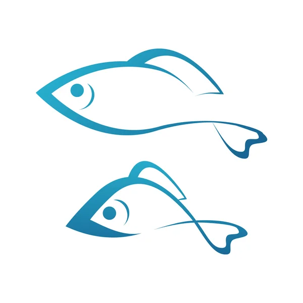 Pescado dorado y grises — Vector de stock