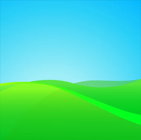 Campo verde de verano — Vector de stock