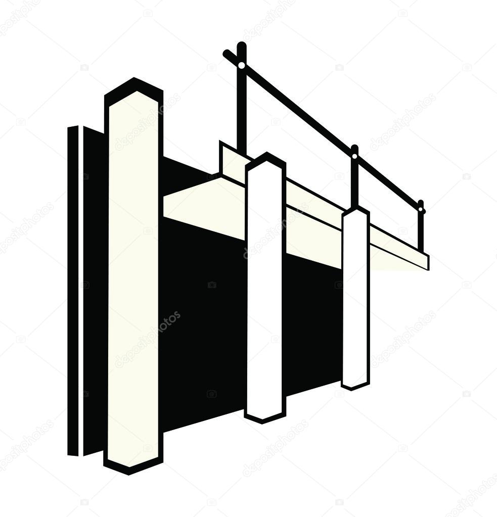 Formwork Illustration in black and white colors, Vector Concept for logo or website