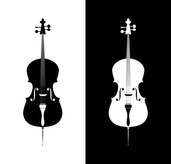 Violoncelle aux couleurs noir et bleu — Image vectorielle