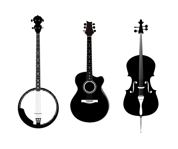 Banjo, Guitarra e Banjo — Vetor de Stock