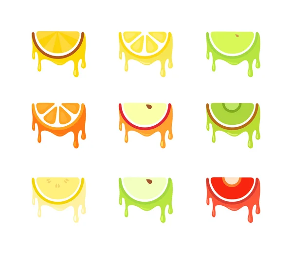 Set van pictogrammen van vruchten — Stockvector