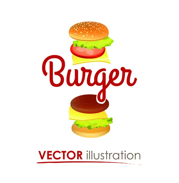 Kreatív nagy Hamburger logó — Stock Vector