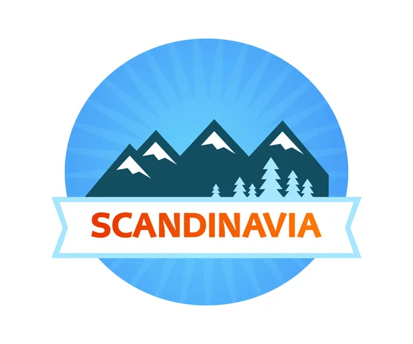 Logo con naturaleza escandinava — Vector de stock