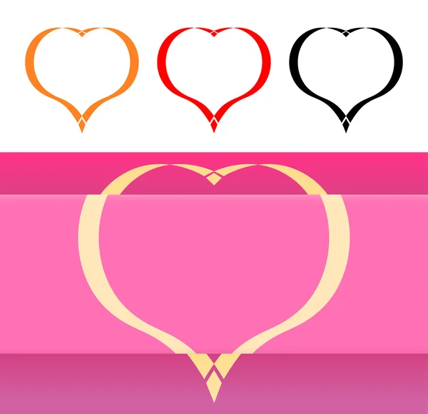 Walentynki karty i ikony z serca — Wektor stockowy