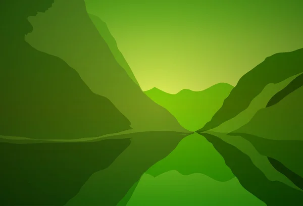 어두운 녹색 할로윈 풍경 — 스톡 벡터