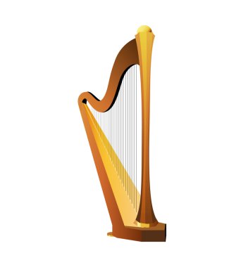 Traditional Celtic Harp clipart