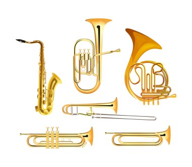 Brass Wind Orchestra Musical Instruments clipart