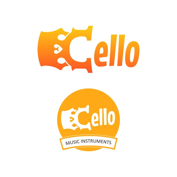 Logotipos de violoncelo —  Vetores de Stock