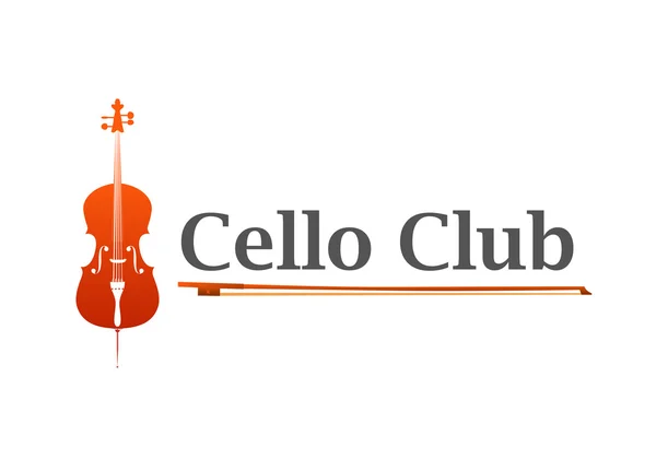 Logo de Club de violonchelo o tienda de música — Archivo Imágenes Vectoriales