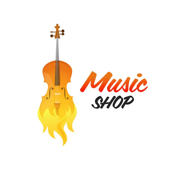 Creative Vector Logo of Music Shop — Vector de stoc