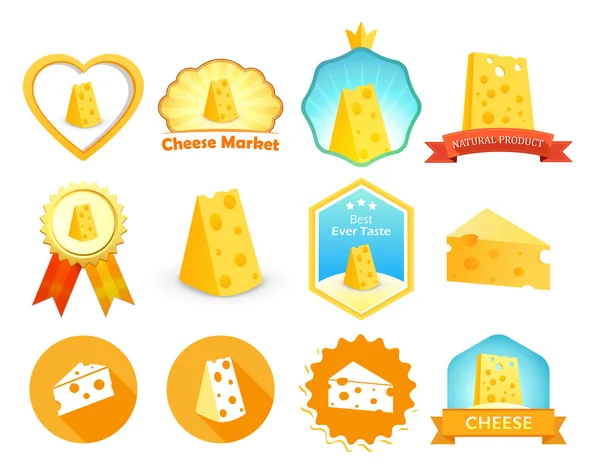 Логотипы с иллюстрацией сыра — стоковый вектор