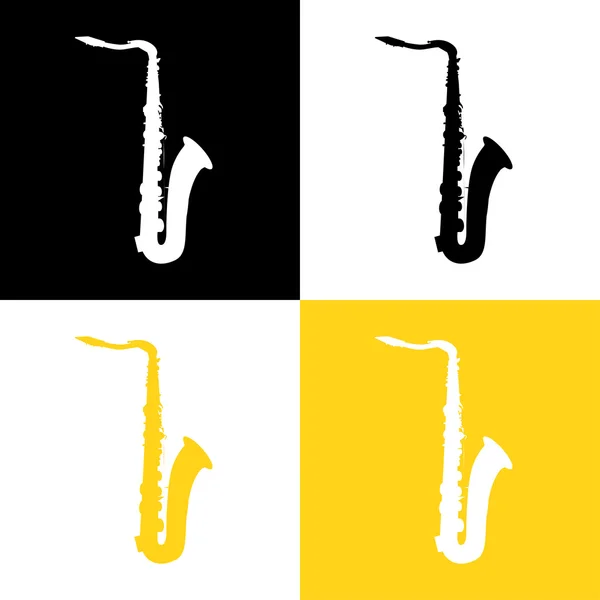 Saxofón - Instrumento musical de latón — Vector de stock