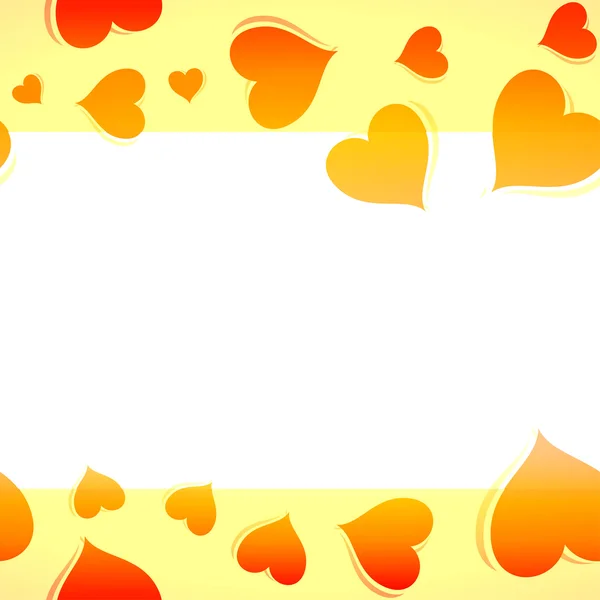 Pomarańczowy tło tapeta z serca — Wektor stockowy