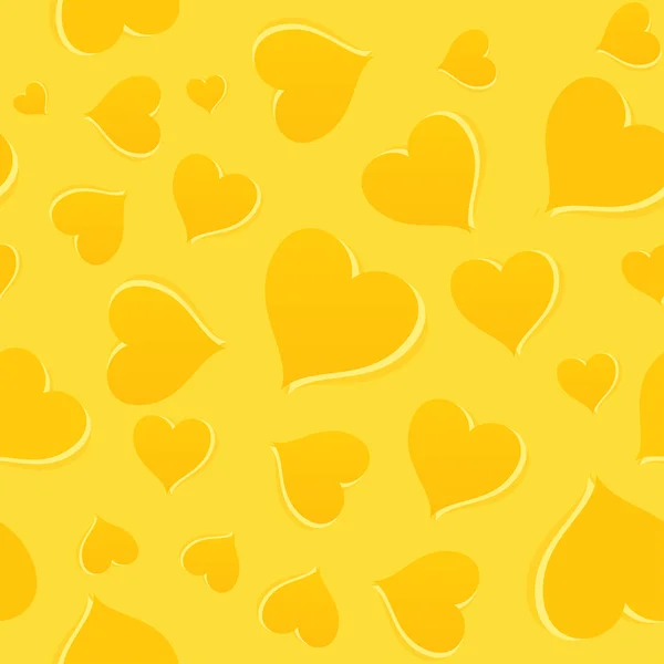 Żółty wzór z serca — Wektor stockowy