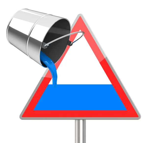 Filling a traffic sign — Stock Photo, Image