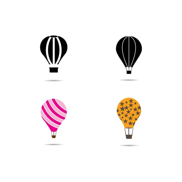 Heißluftballon Ikone Symbol Für Modernes Flaches Design Vektorillustration Silhouette — Stockvektor