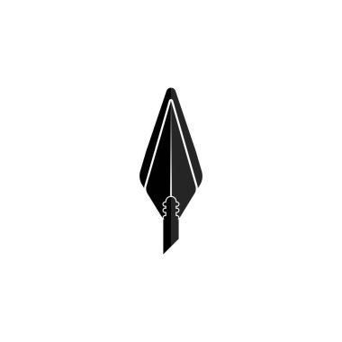 Mızrak simgesi gösterimi beyaz arkaplan işareti üzerinde izole edildi. Mızrak vektör logosu. Web grafikleri için modern vektör pictogramı