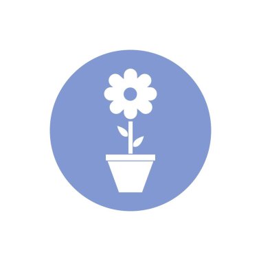 Çiçek vazosu logosu illüstrasyon vektör simgesi