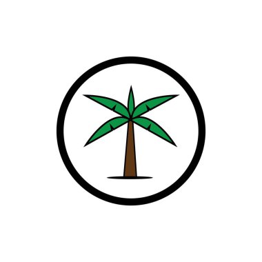 Palmiye ağacı logo şablonu vektör çizimi