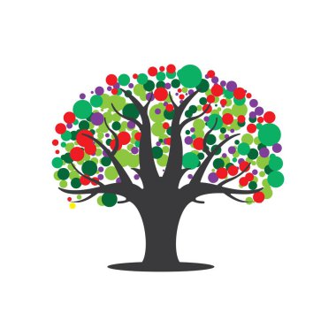 Ağaç logosu vektör çizimi