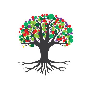 Ağaç logosu vektör çizimi