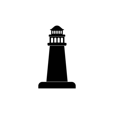 Deniz feneri logosu şablonu tasarımı. Vektör illüstrasyonu.