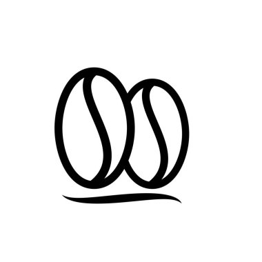 kahve çekirdekleri logo vektör çizimi tasarımı