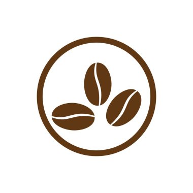kahve çekirdekleri logo vektör çizimi tasarımı